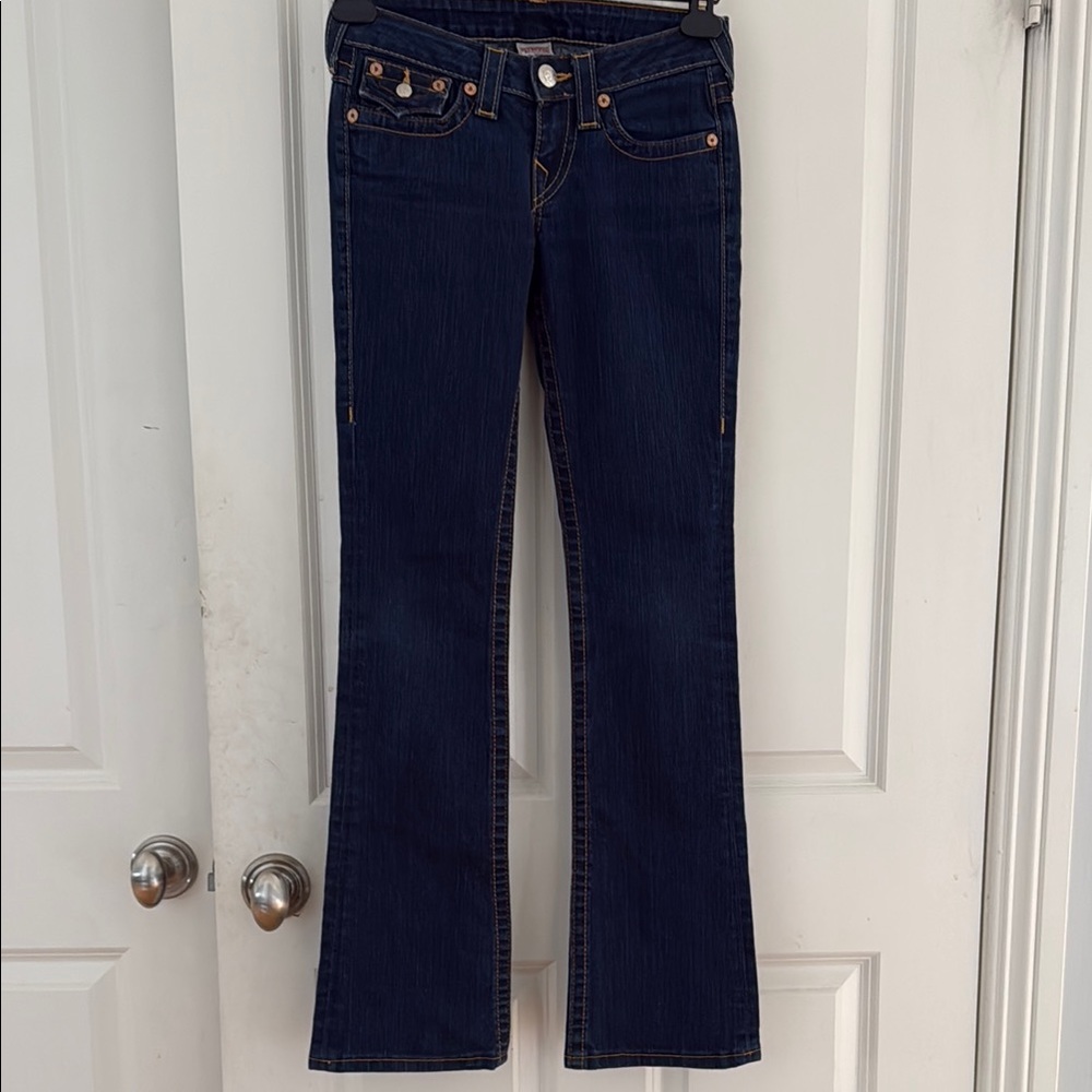 True Religion Blue Flare Wide Leg Jeans
